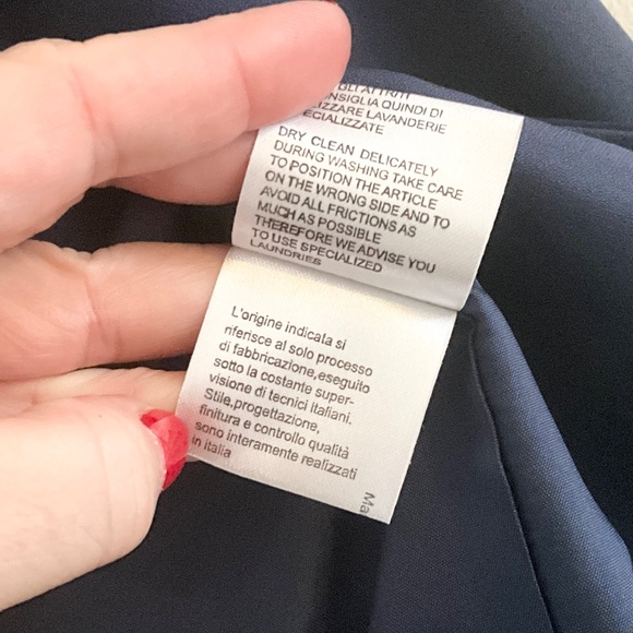 Luisa Spagnoli Women’s Blazer Silk Navy Blue Satin trims Suiting Tailoring Sz M - Picture 7 of 16